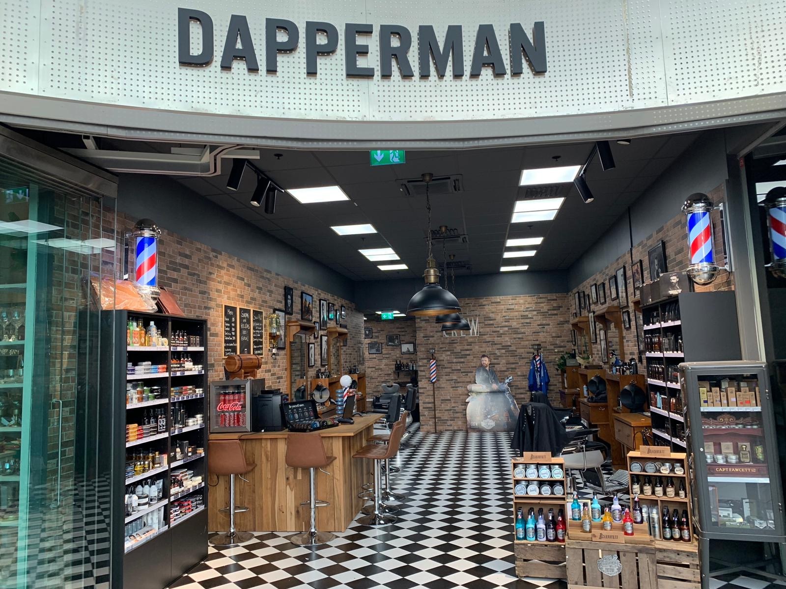 Entrén till Dapperman barbershop i Globen Shopping